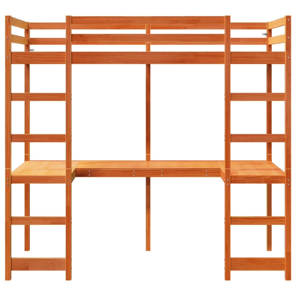 Giroletto Soppalco senza Materasso Marrone Cera 75x190cm Pino