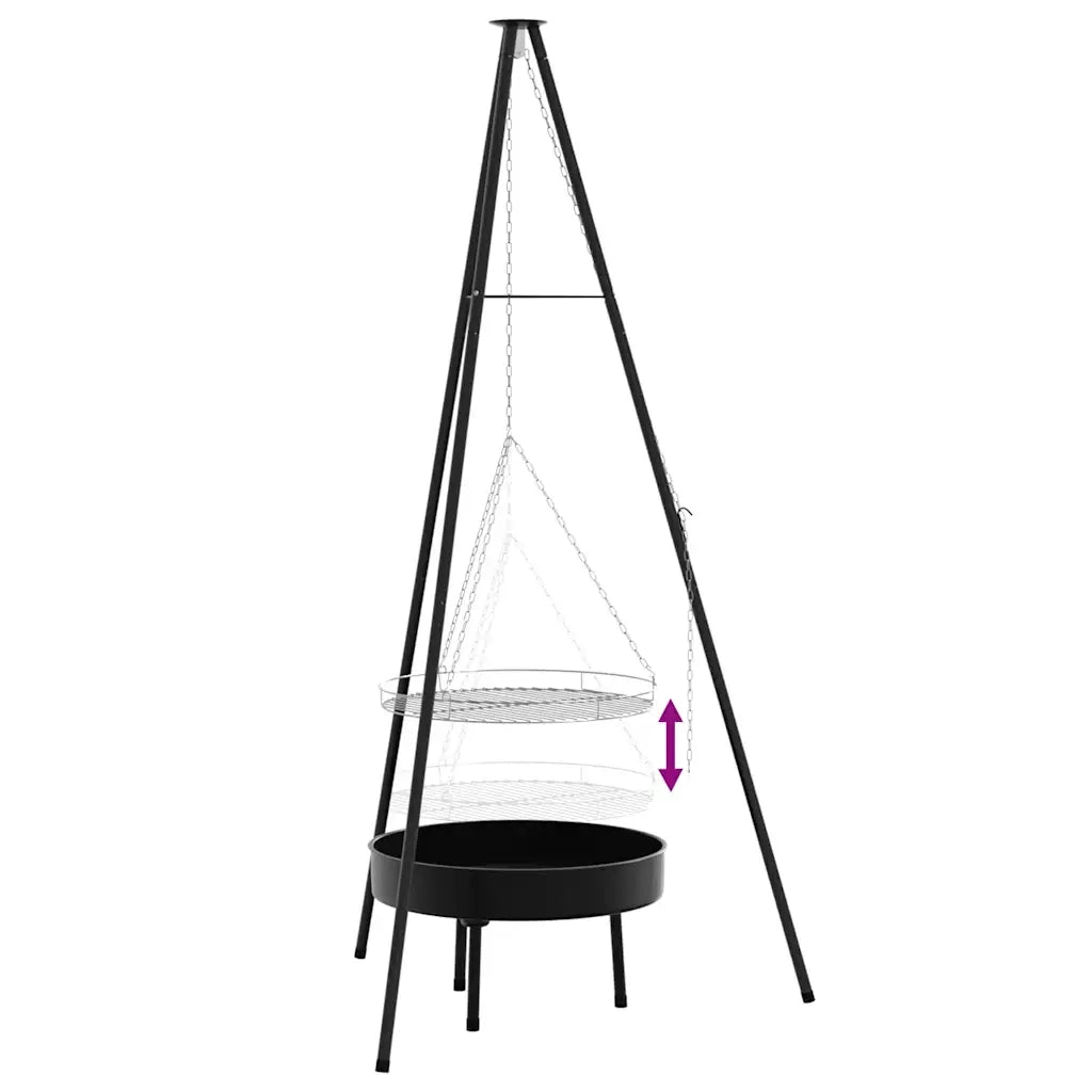 Treppiede da Campeggio 3 pz Nero Acciaio CFW2870069