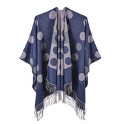 Mantella/scialle da donna autunnale in cashmere con nappe e spacco, stile coreano, graziosa sciarpa/mantella
