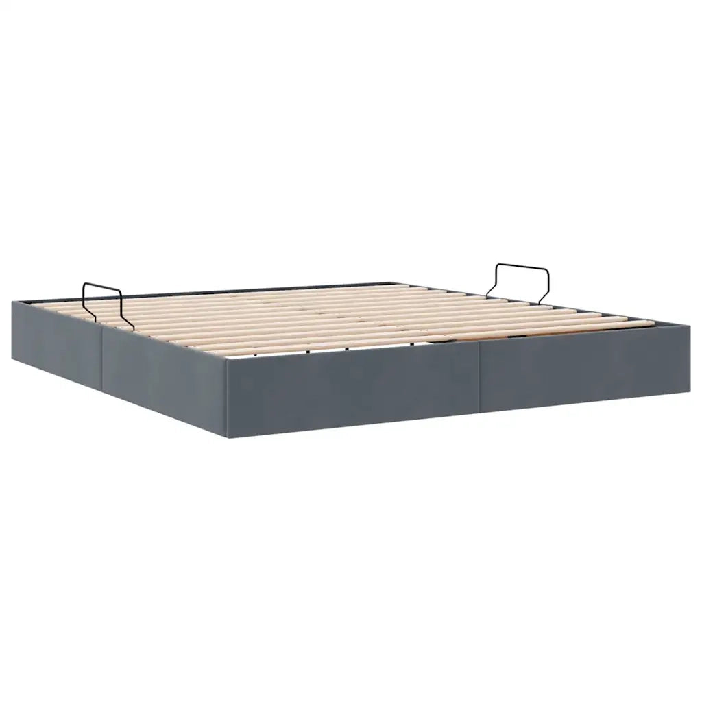 Letto con Contenitore Grigio Scuro 180 x 200 cm Velluto 3370128