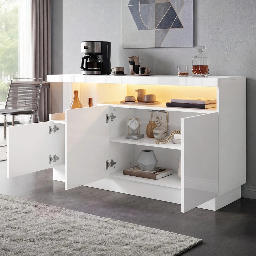 Credenza moderna ¨C Minimal ¨C Materiale truciolato, con illuminazione LED
