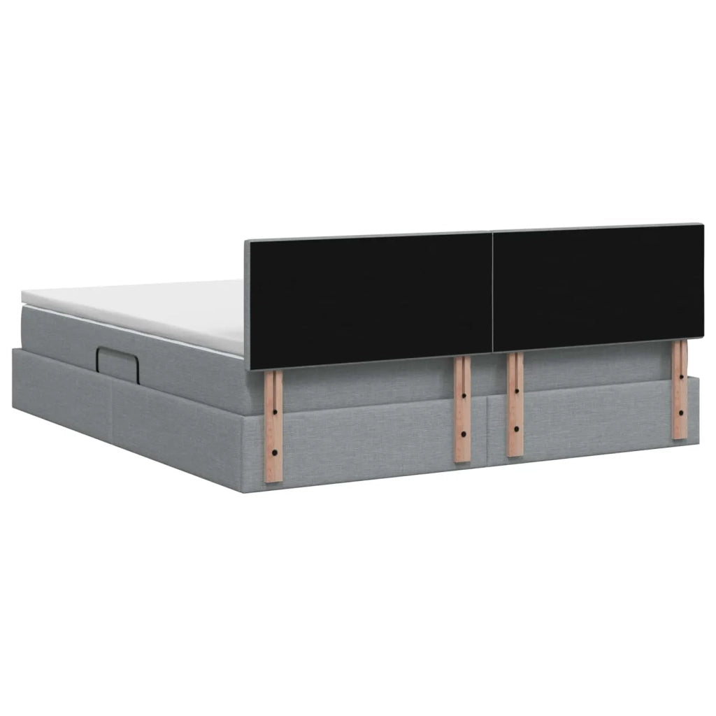 Letto con contenitore e materasso Grigio Chiaro 160 x 200 cm 3458694