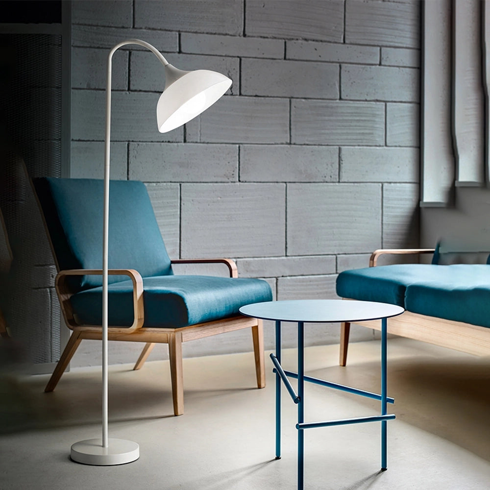 Piantana Contemporanea Swan Metallo Bianco Acrilico 1 Luce E27