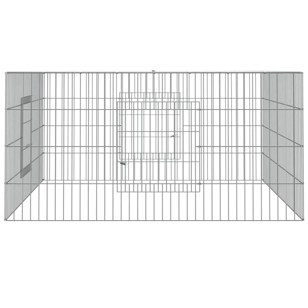 Gabbia per conigli 110 x 110 x 55 cm Ferro zincato Argento 02_0041684