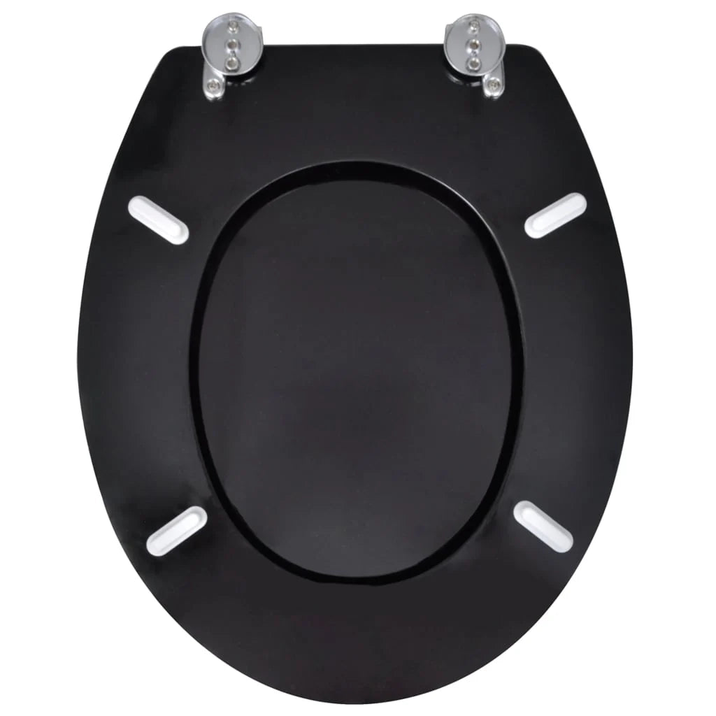 Sedile WC con coperchio tazza WC sedile WC standard MDF nero 02_0002879