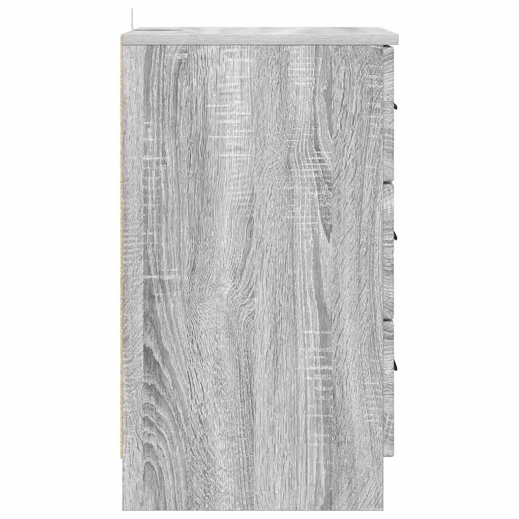 Comodino | Armadio da Notte | Mobiletto da notte con cassetto Grigio sonoma 38 x 38 x 66 cm