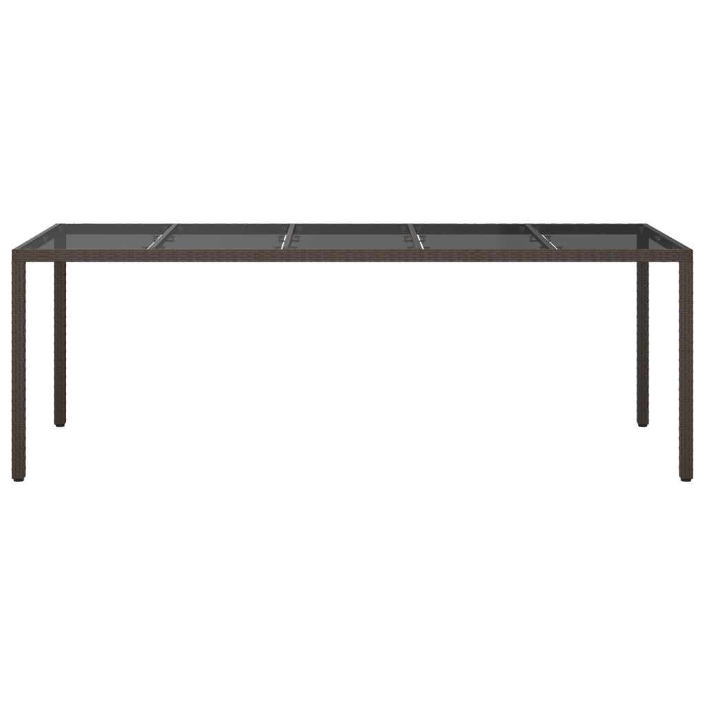 Tavolo da Giardino Marrone 250x100x75 cm Polyrattan