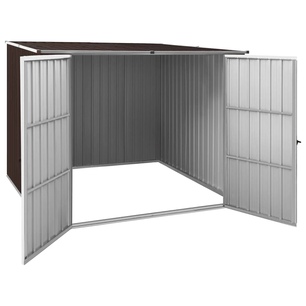Casetta da giardino cabina ripostiglio casetta da esterno robusta casetta per attrezzi marrone 195 x 198 x 159 cm acciaio zincato marrone 02_0022327