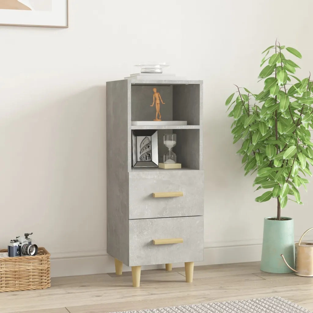 Credenza | Madia | Buffet da pranzo | Armadio da pranzo Grigio Cemento 34,5x34x90 cm in Legno Multistrato