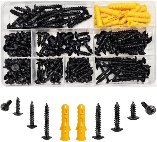 Set di viti autoalimentanti 200 pezzi - M4/M5 testa a penna - Acciaio inossidabile di alta qualità - Resistente alla corrosione - Resistente all'ossidazione - Eccellente forza di trazione - Viti
