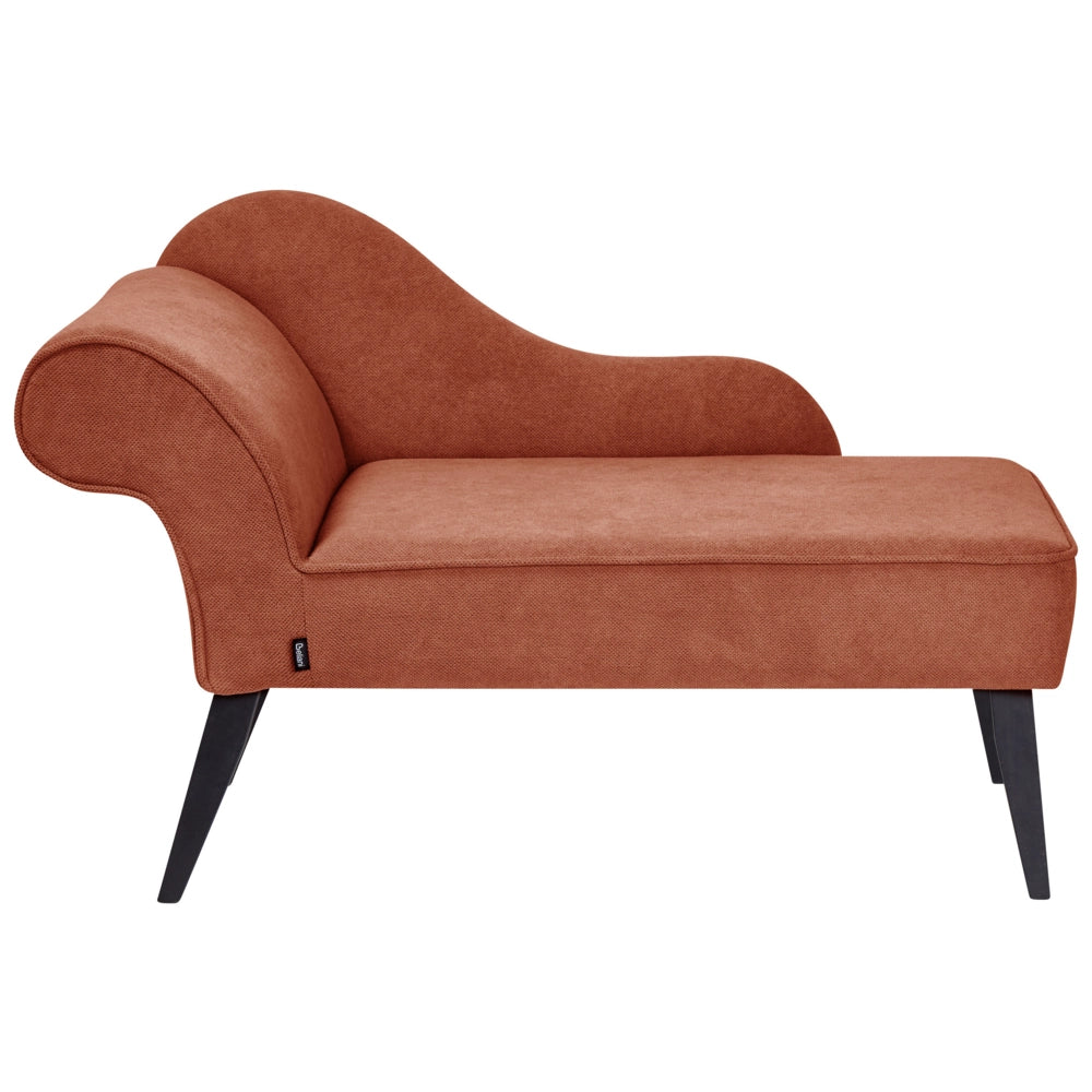Chaise longue Rosso Rivestimento in Tessuto Gambe in Legno Scuro versione sinistra Retro
