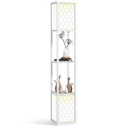 Lampada da Terra con Ripiani ¨C Xylo ¨C Bianco 26x26x156 cm