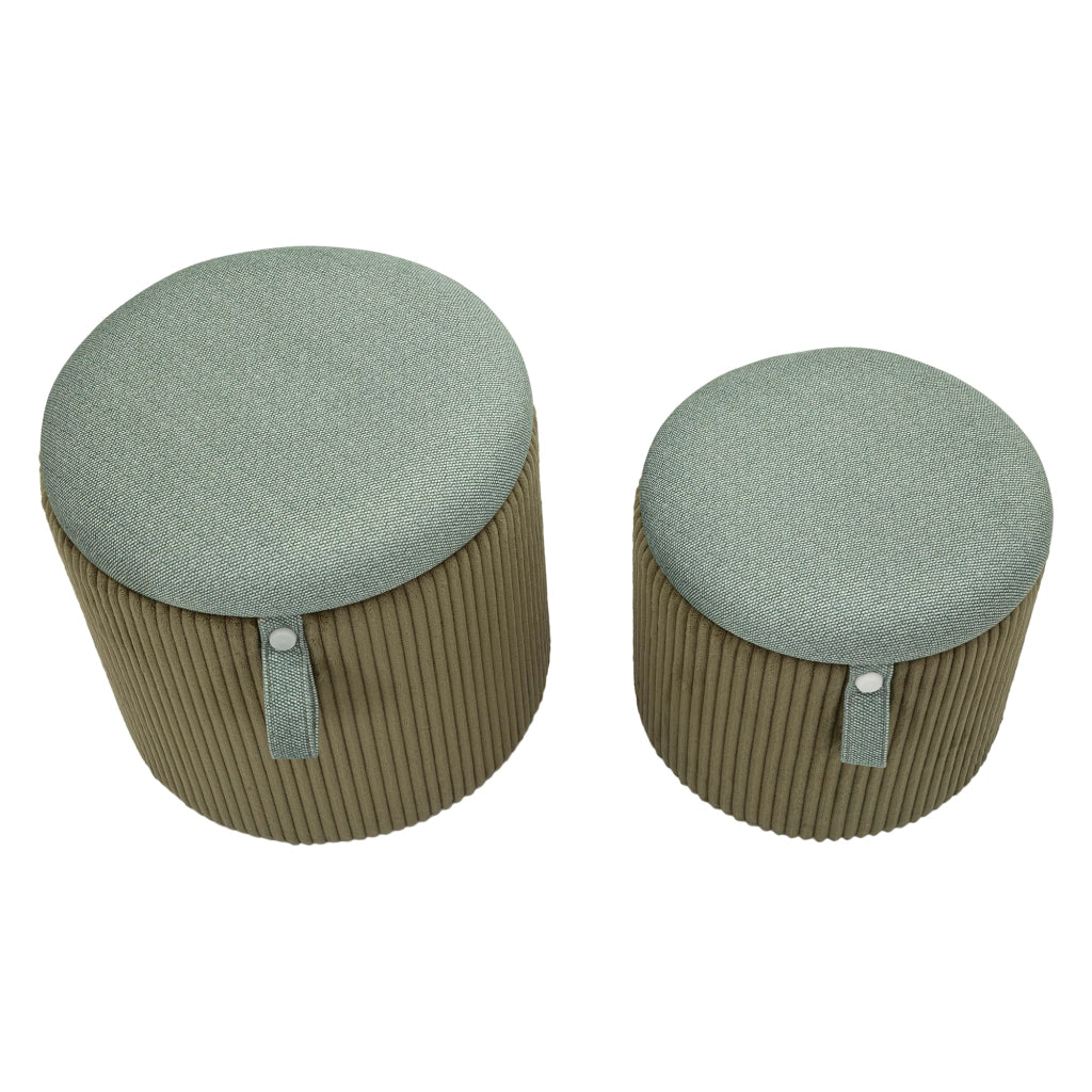 Fianar, Pouf Contenitore set da 2, 38x38x38h cm Verde