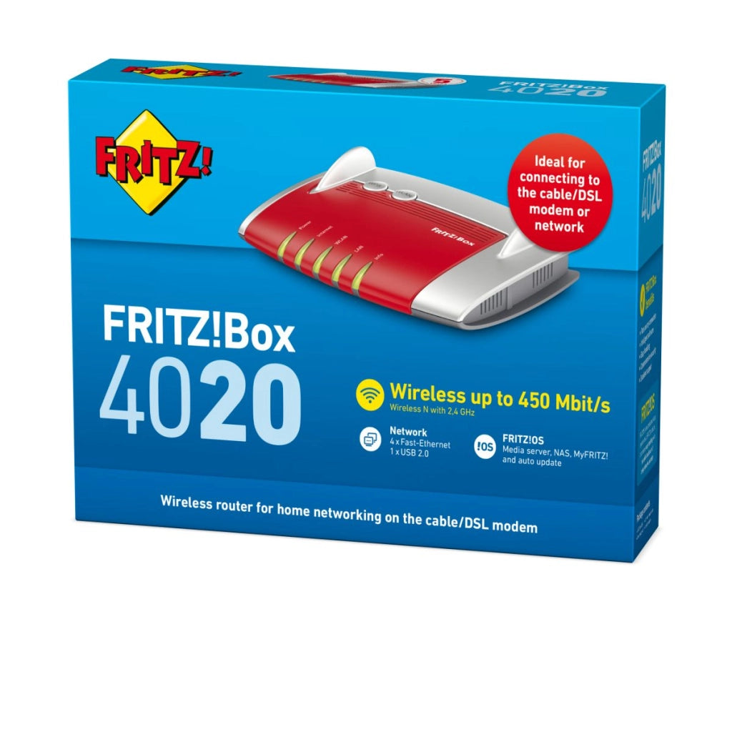 Router Avm Fritzbox 4020 International Fast Ethernet Wireless 4 Porte Lan Rj 20002744
