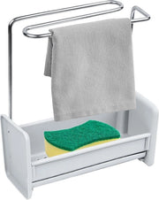 Supporto per asciugamani per cucina e bagno con contenitore per acqua - Design a doppia parete con organizzatore per lavandino - Sostegno per asciugamani lavandino supporto magnetico
