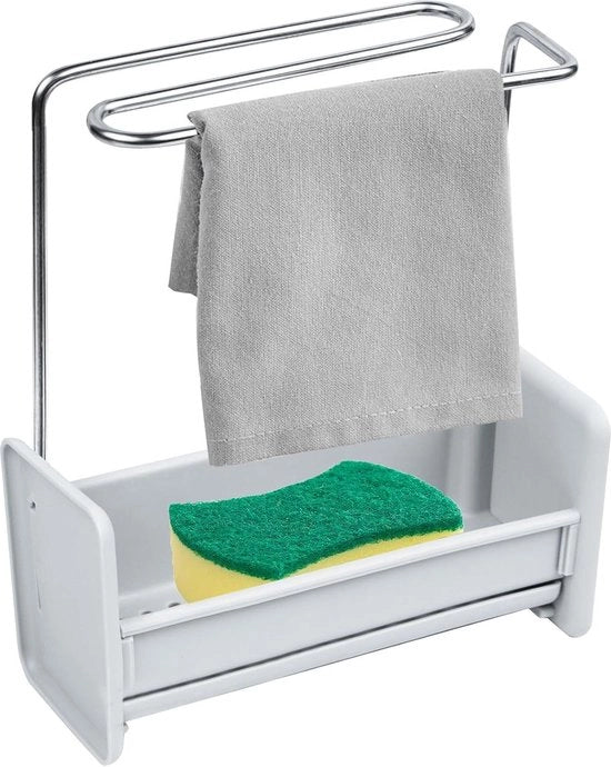 Supporto per asciugamani per cucina e bagno con contenitore per acqua - Design a doppia parete con organizzatore per lavandino - Sostegno per asciugamani lavandino supporto magnetico