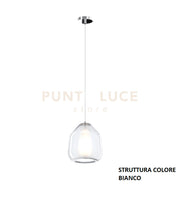 SOSPENSIONE BIANCO 1 LUCE VETRO BETA TRASPARENTE 1176BI-S1 BETA-TR