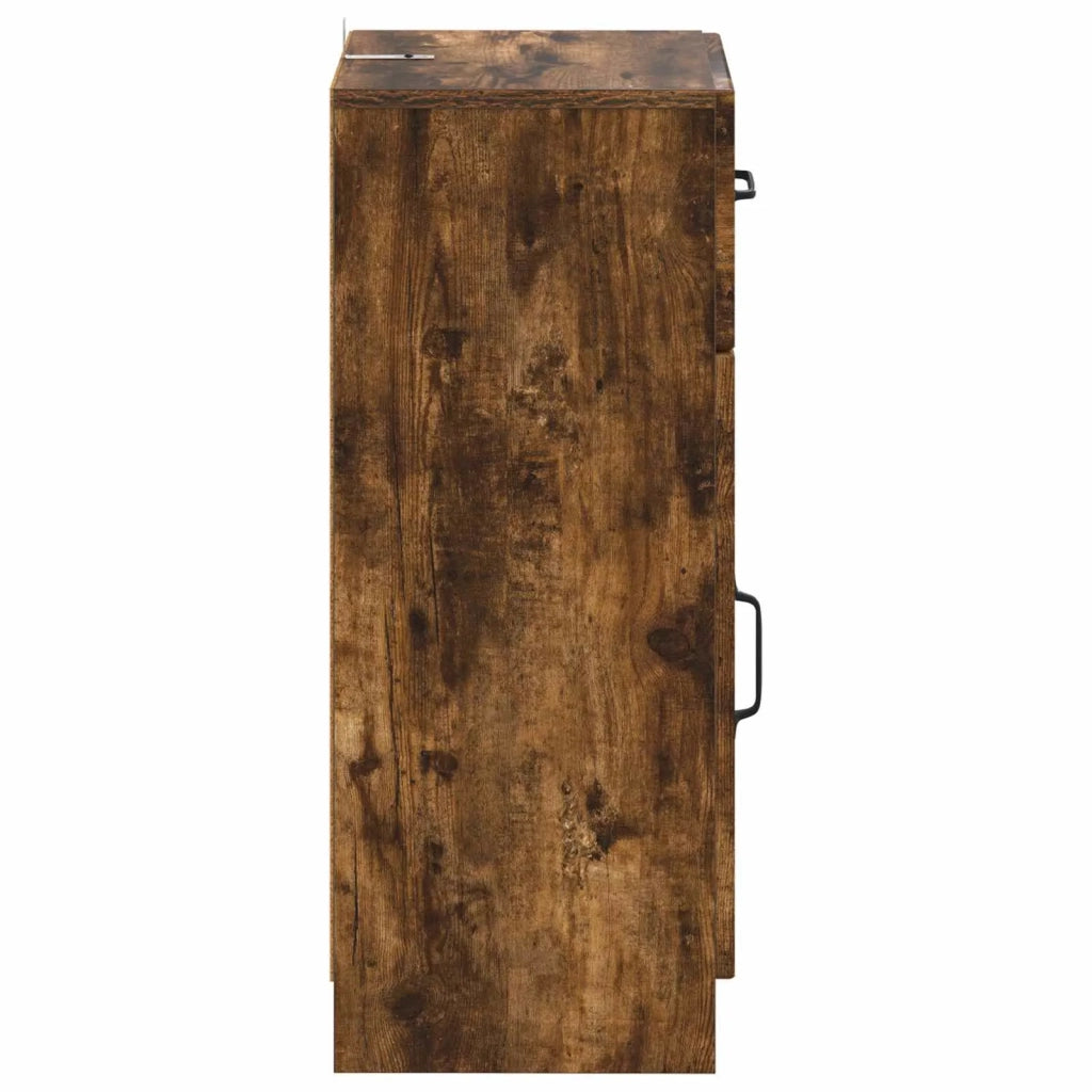 Mobiletto da Bagno UTRECHT Rovere Fumo 30 x 31 x 77 cm 897710