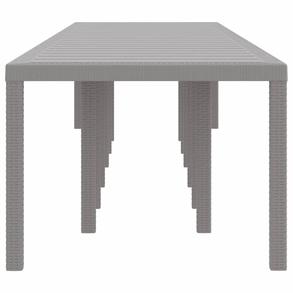 Tavolo da Giardino Grigio chiaro 400 x 100 x 73 cm polyrattan 3378531