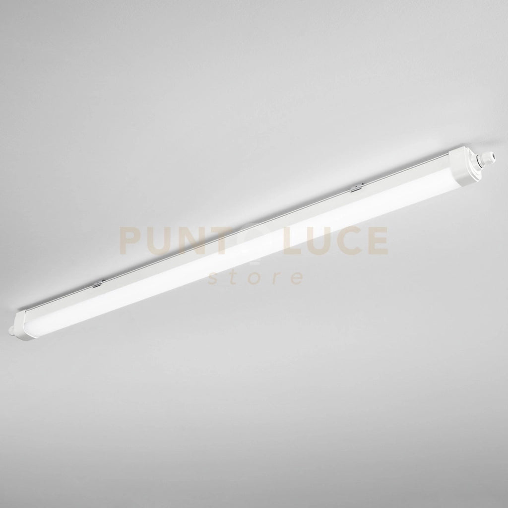 PLAFONIERA LED STAGNA RUBIS BIANCA 36W 4900LM CCT 2700K / 3300K / 4000K IP65 CON SENSORE 1200X58X62MM