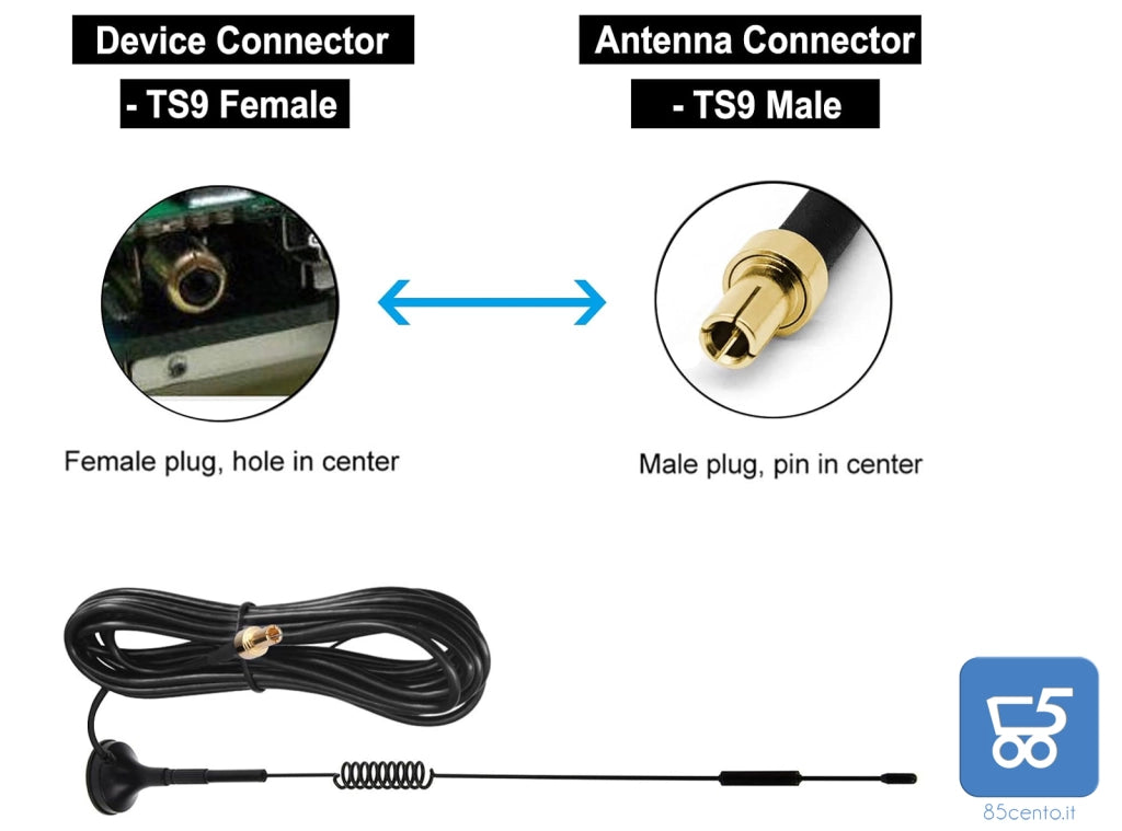 Antenna Base Magnetica 12dBi 4G Ripetitore di Segnale per Interni Esterni connettore TS9