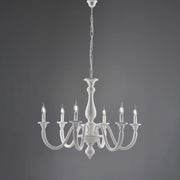 Lampadario shabby bianco 6 luci 69x86