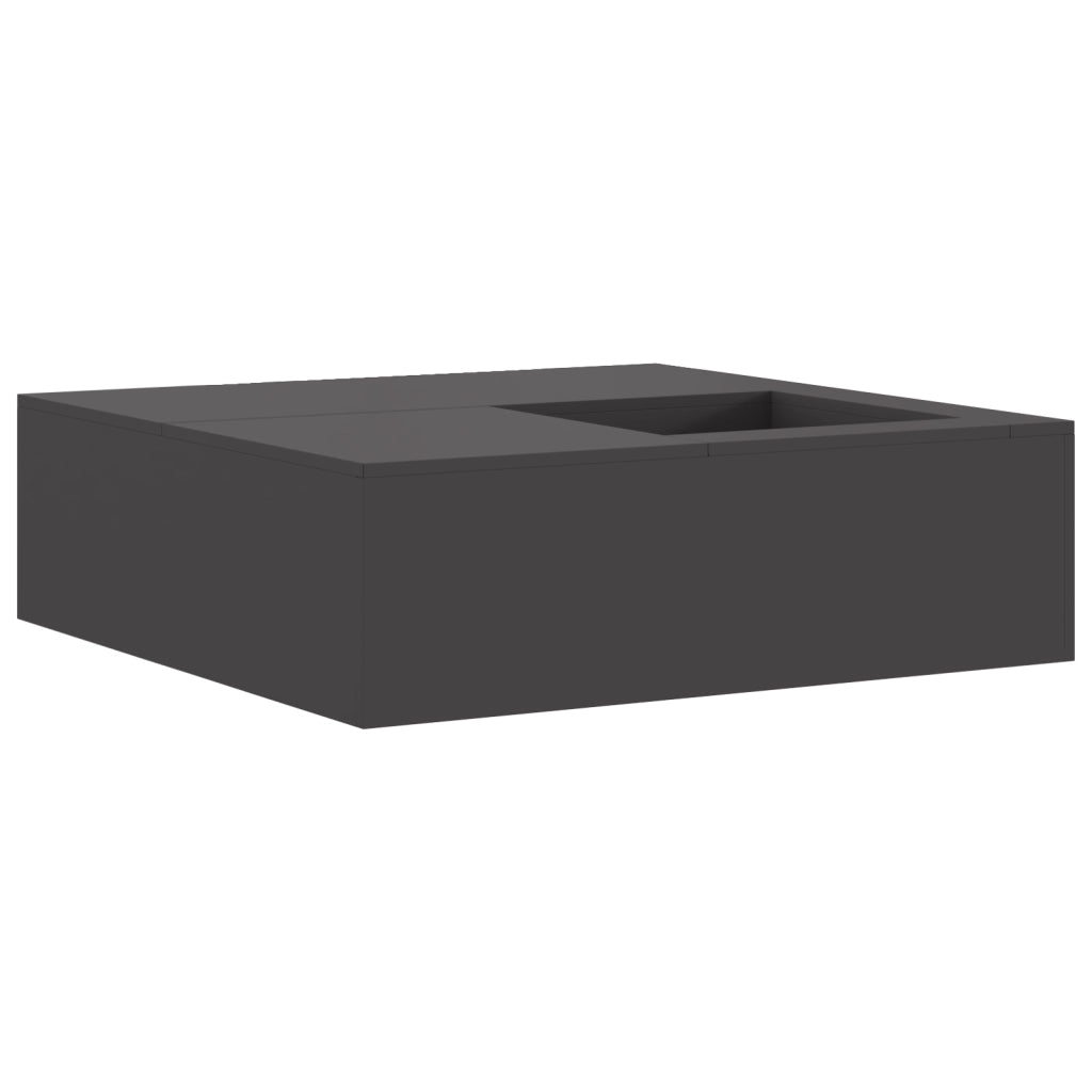 Braciere con Stoccaggio per Tronchi Nero 100x100x30 cm Acciaio