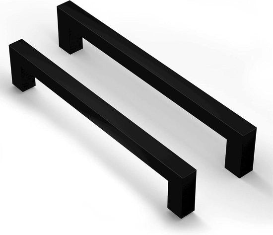 Maniglie per armadi cucina - 2 pezzi - maniglie cucina nere - distanza di apertura 128 mm - acciaio inossidabile - maniglie per armadi - maniglie per carico - arredamento bagno nero