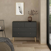 Cassettiera Pelagie, Settimino multiuso, Comò camera da letto, Mobile con cassetti, 99x39 h82 cm, Grigio