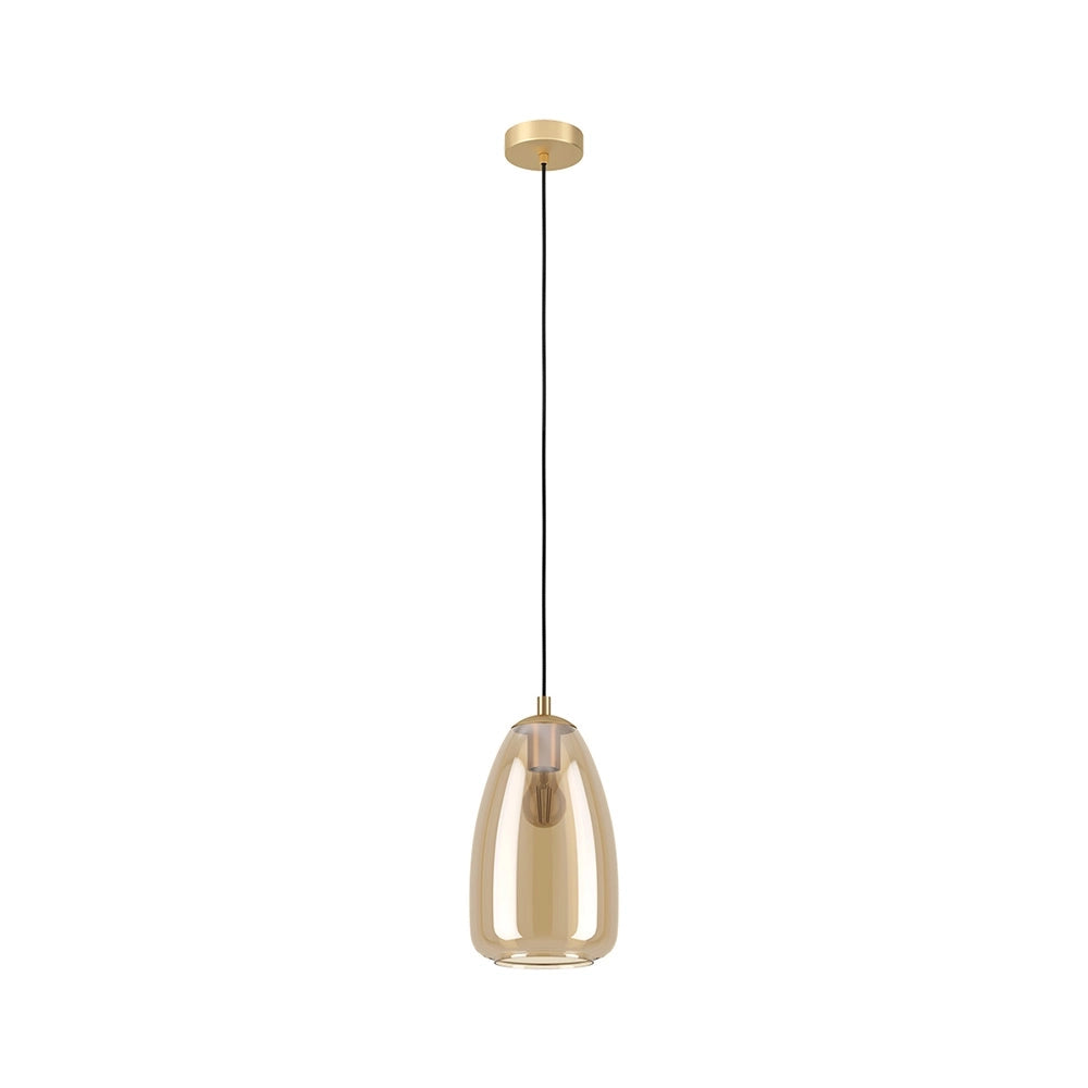 Lampadario Contemporaneo Alobrase Piccola 1 Luce Metallo Ottone Spazzolato