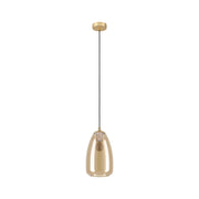 Lampadario Contemporaneo Alobrase Piccola 1 Luce Metallo Ottone Spazzolato