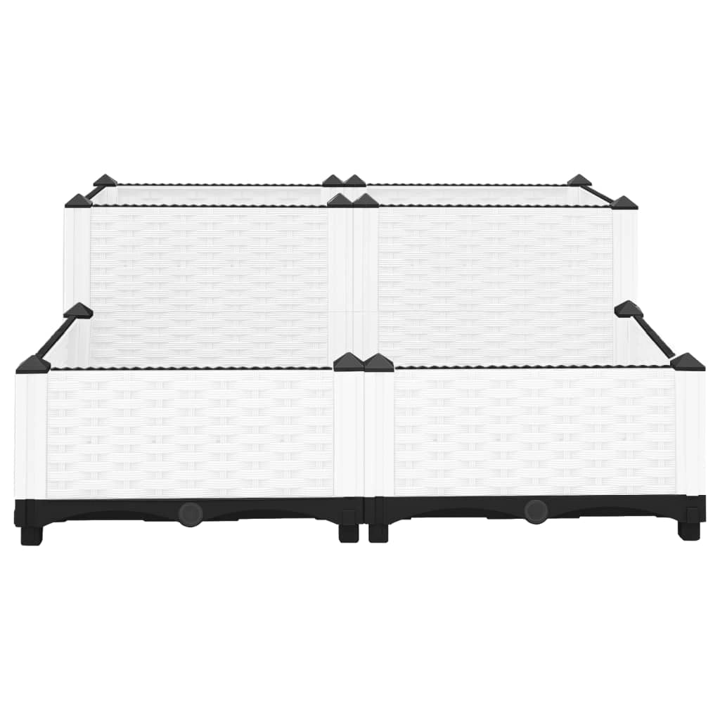 Fioriera rialzata per piante fiori terrazza giardino 80 x 80 x 38 cm polipropilene grigio 02_0039247