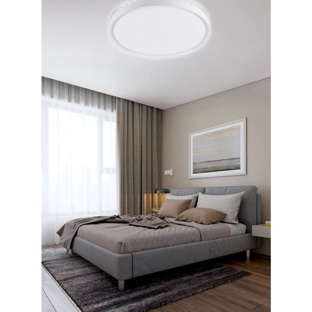 Trade Shop - Plafoniera Da Soffitto 45w Tondo Con Striscia Luce Fredda Fst-40a84257 Interno 40cm -