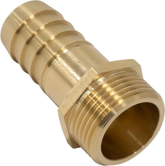 Connettore di accoppiamento esterno con vite - Maschio 3/4 pollice - Tubo Ø20 mm - Ottone - Chiave 27 mm - Ciruito di irrigazione - Pompone di irrigazione