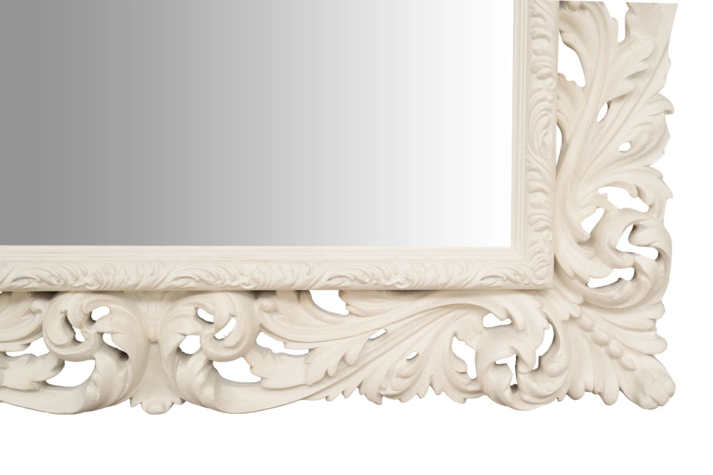 Biscottini SPECCHIERA DA PARETE IN LEGNO FINITURA BIANCA ANTICATA MADE IN ITALY realizzata