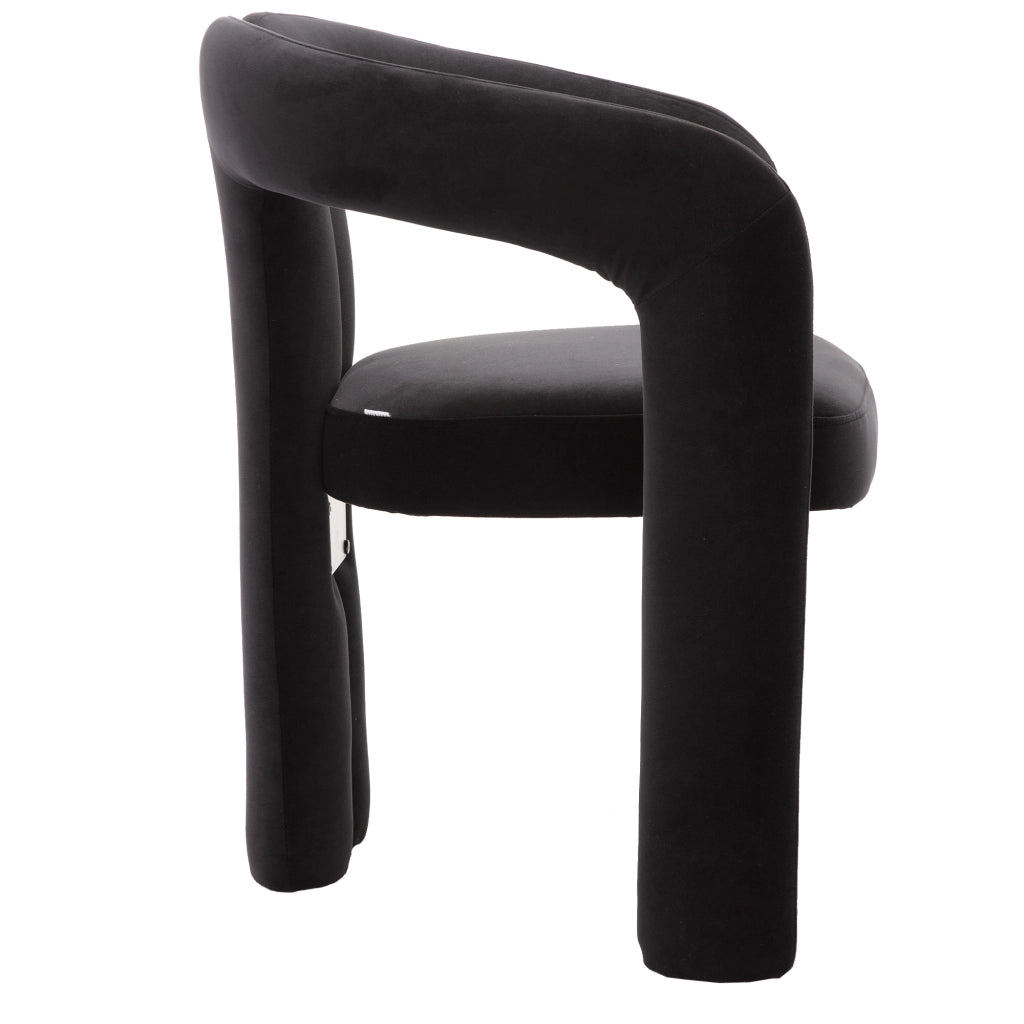 Sedie da Pranzo Imbottite in Velluto Set 2 Pezzi ¨C MINIMAL ¨C Nero/Beige