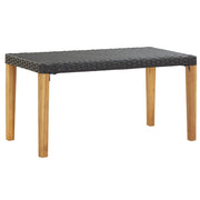 Panca da giardino arredo da esterno terrazza 120 cm nero resina intrecciata e legno di acacia 02_0011203