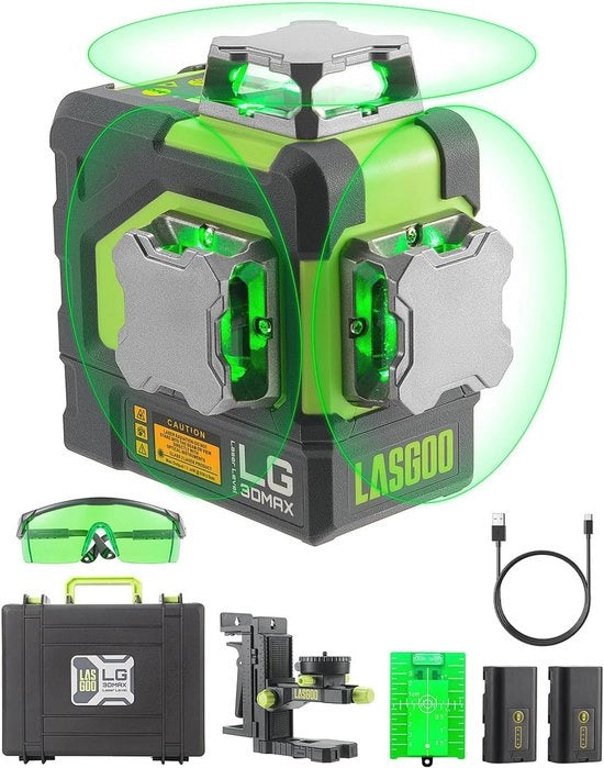 Tre laser livellatori 360° a batterie ricaricabile con zaino portatile