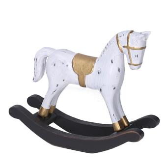 Cavallo a dondolo legno bianco cm 42x8xh31