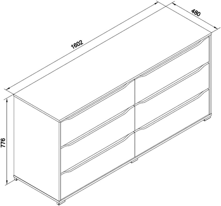 Cassettiera per camera da letto Ruben, Bianco, 48 x 77.6 cm, per riporre abiti e oggetti di uso quotidiano