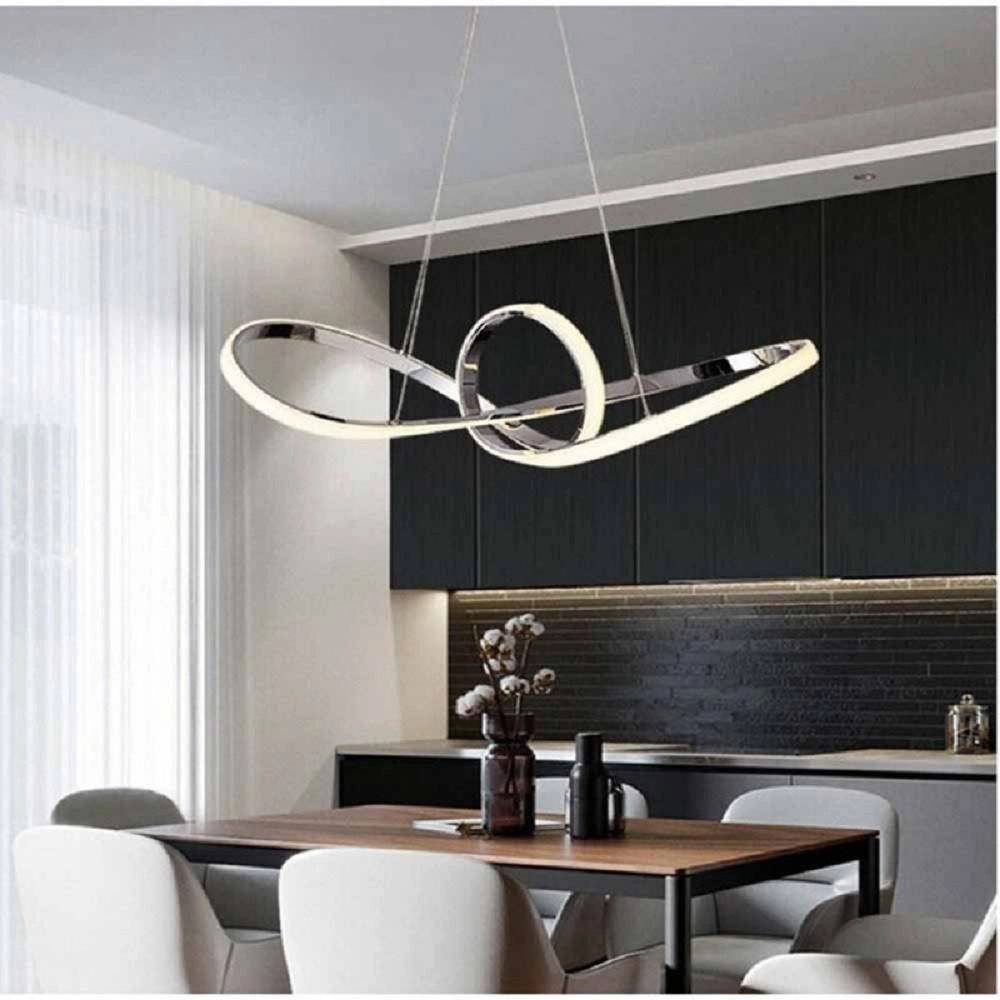 Trade Shop - Lampadario Led Moderno Argento A Sospensione 38 Watt Luce 6500k 4000k 3000k A07 -