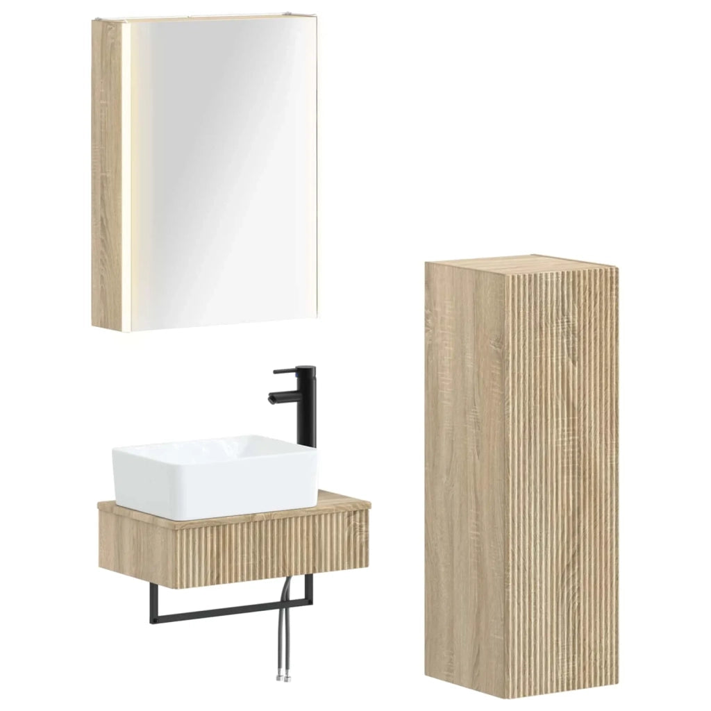 Set di mobili per il bagno 4 pcs Rovere Sonoma 3407401