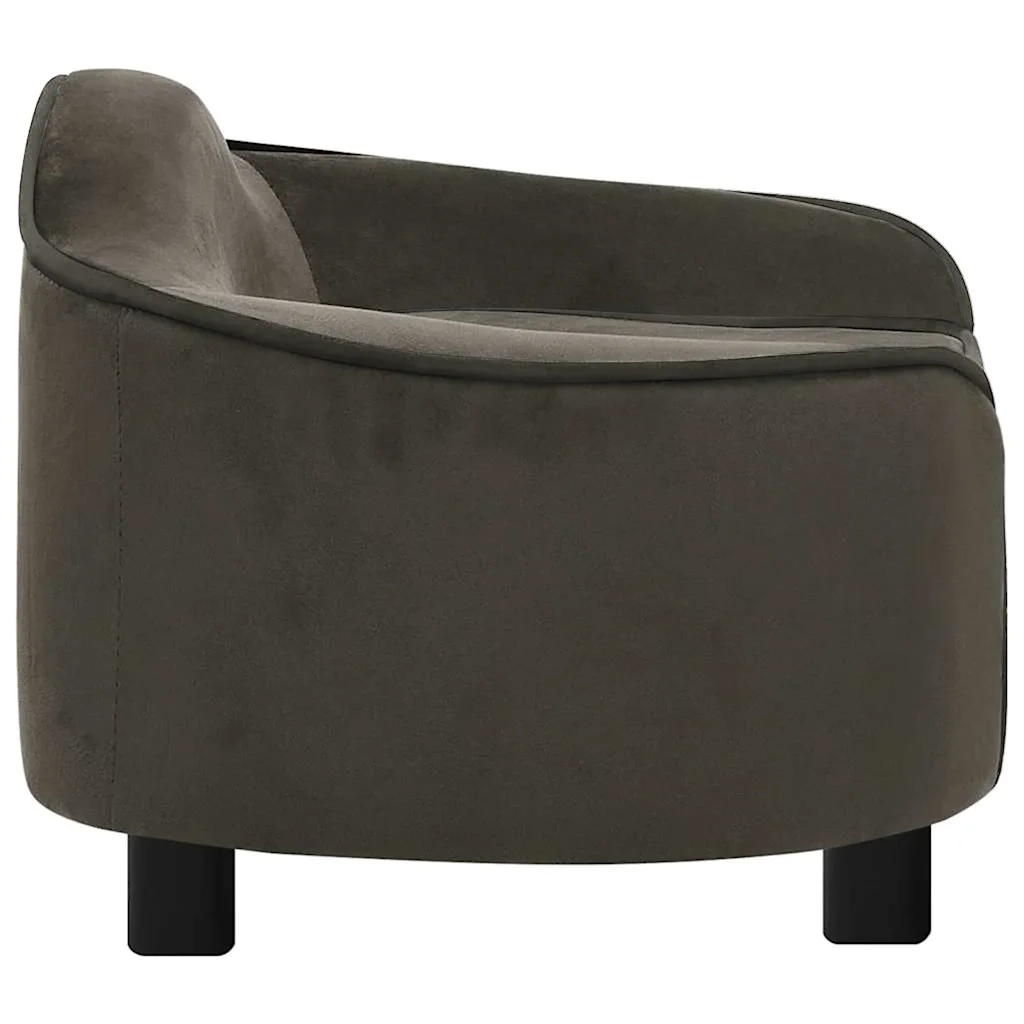 Divano per Cani Grigio Scuro 67x47x36 cm in Peluche