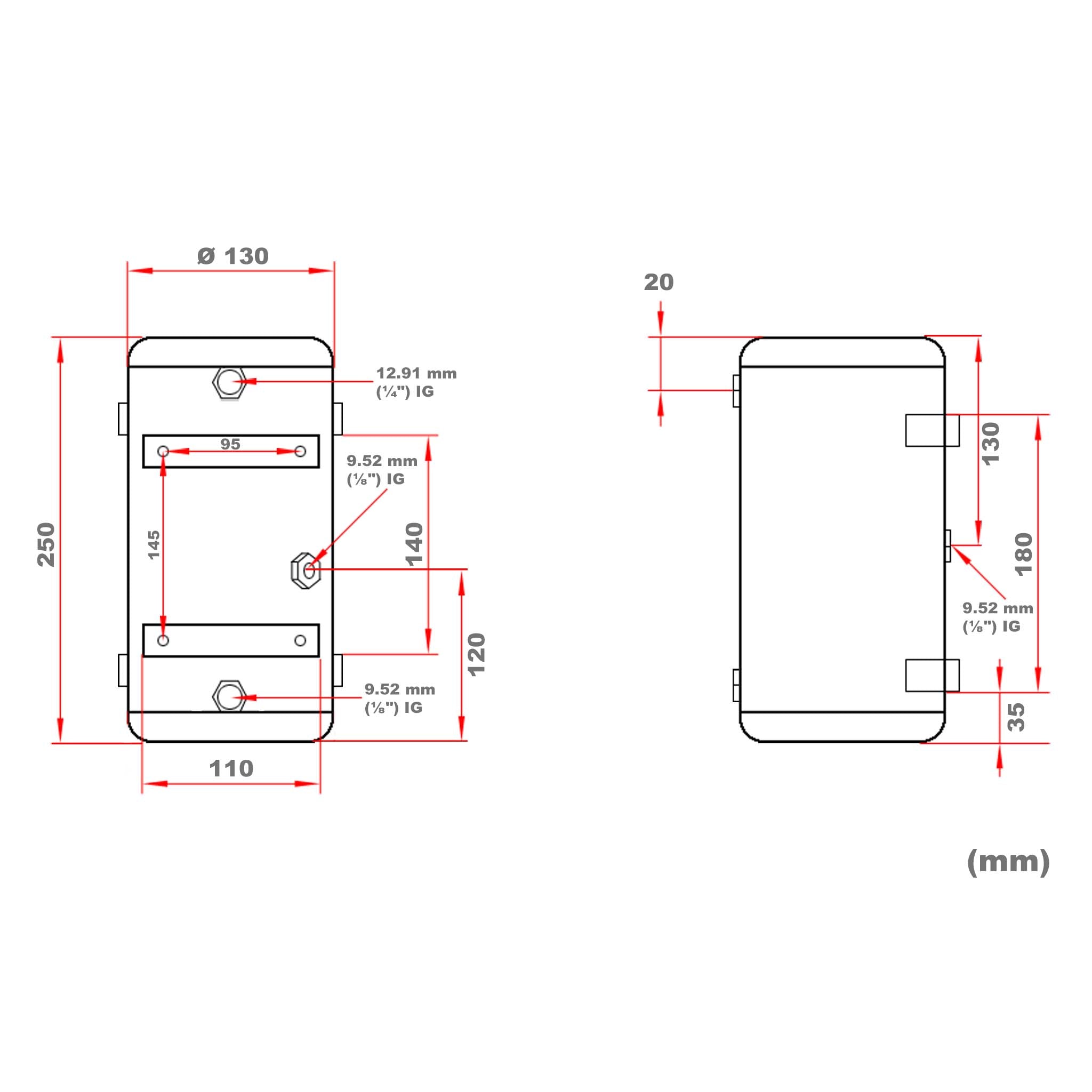 Serbatoio a pressione di ricambio da 3 l per compressore per aerografi AS186