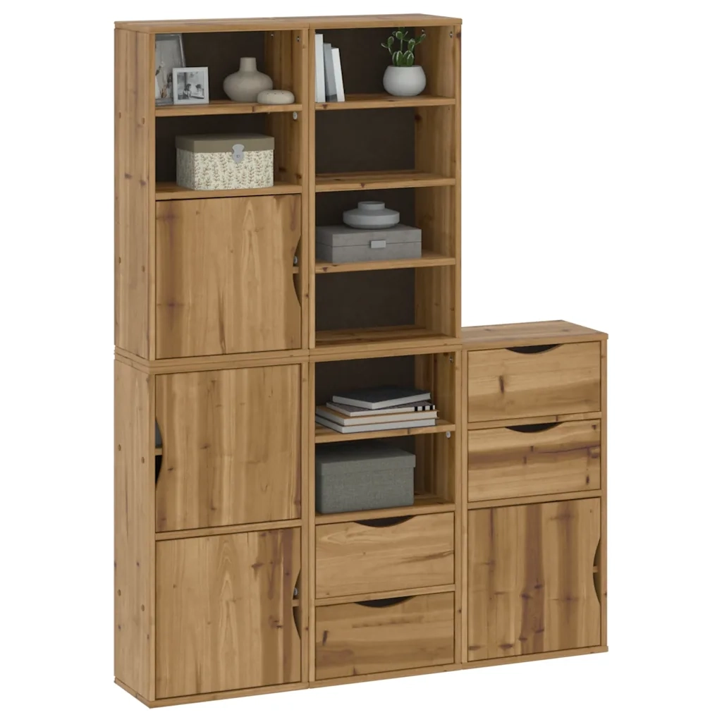 Armadietti Laterali 5 pz ODDA 40x24x79 cm Legno Massello Pino 3365358
