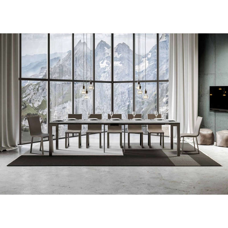 Consolle allungabile 90x40/300 cm Everyday Evolution telaio Antracite - Cemento