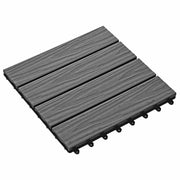 Piastrella per Decking Design 3D 11 pz Grigio 30 x 30 cm WPC CFW3187936