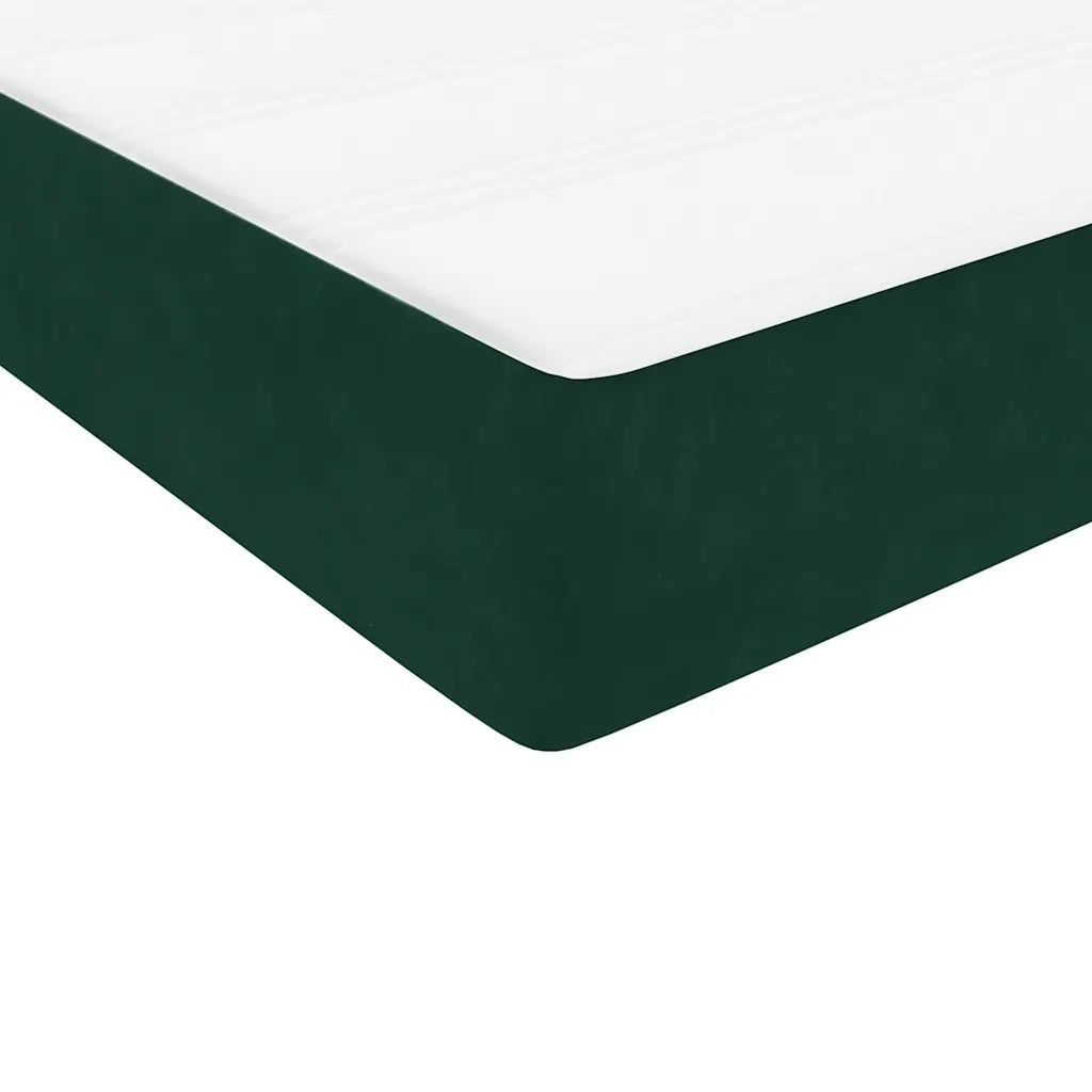 vidaXL Giroletto a Molle con Materasso Verde Scuro 180x220 cm Velluto