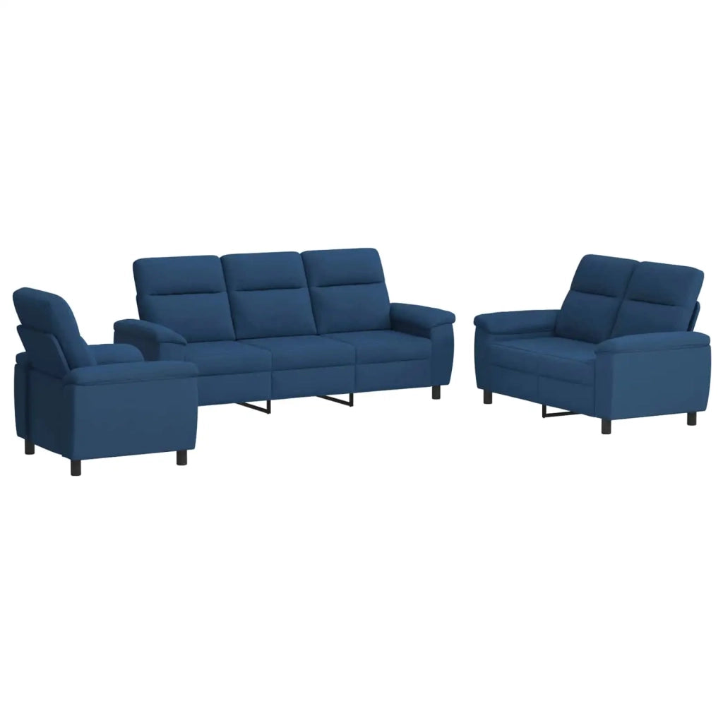 Set di divani 3 pcs Blu Tessuto 3430674