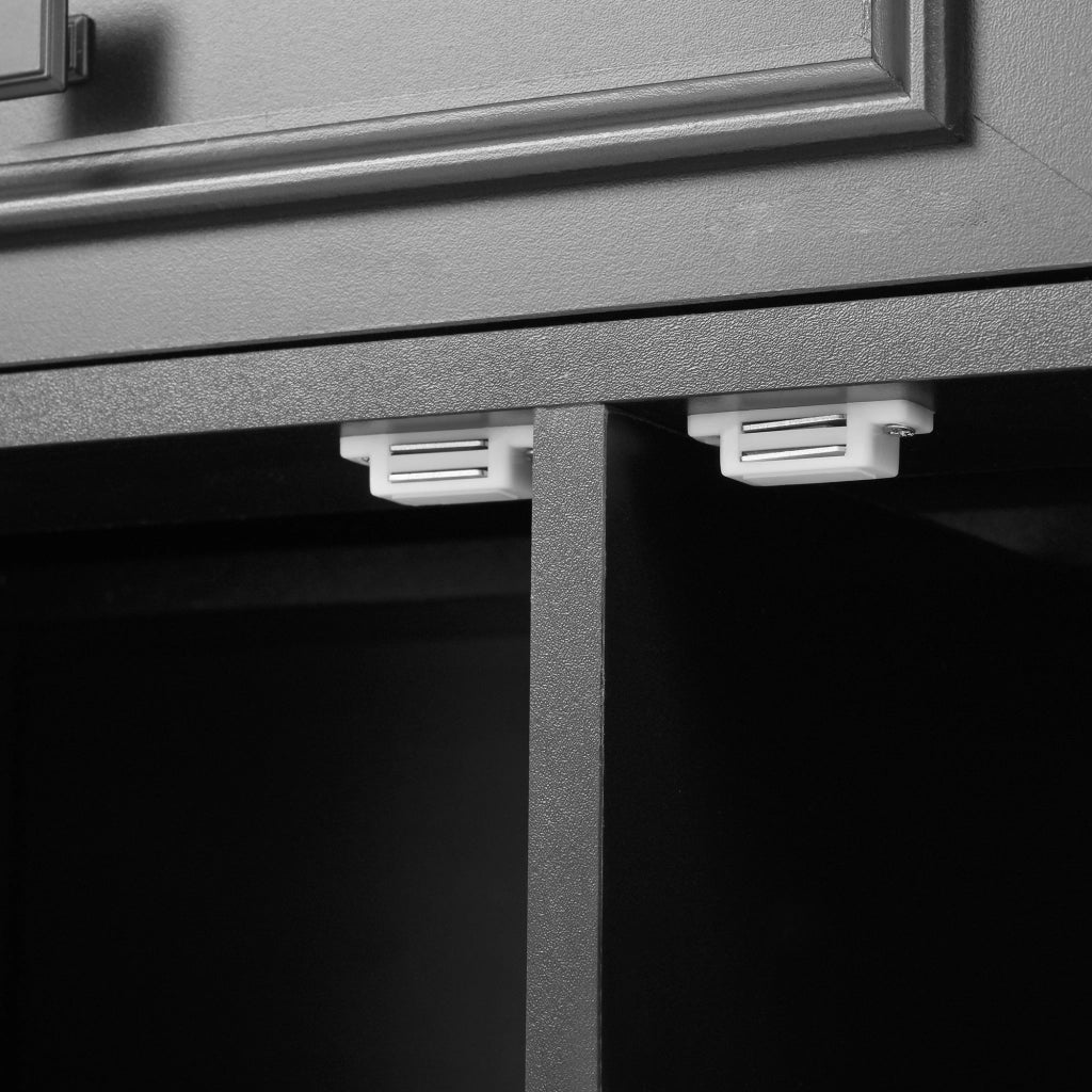 Sideboard 160x35x76 cm con 3 cassetti e 4 ante in MDF nero